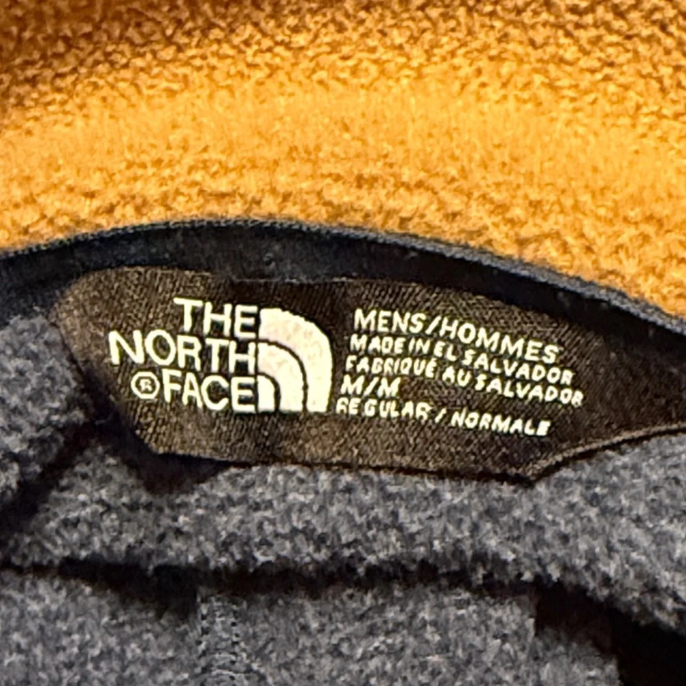 The North Face Men's Blue and Camel half zip Fleece